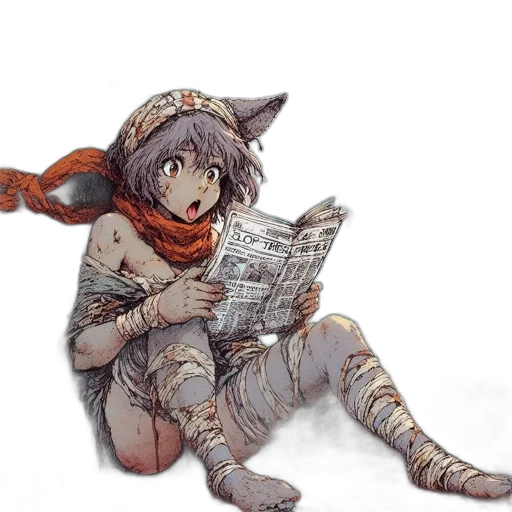 weapon, sword, staff, hat, fantasy art, concept art, watercolor, anime transparent PNG cut-out