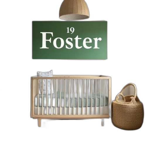 3d render, nursery, room, crib, changing, table, baseball-themed, rug transparent PNG cut-out