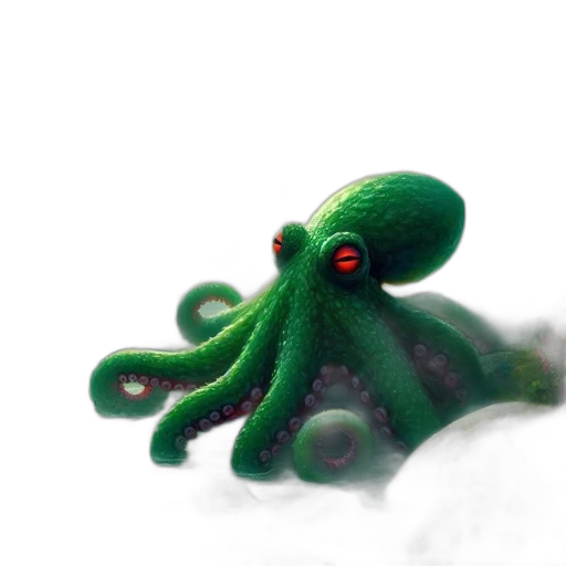 creature, animal, staff, weapon, 3d render, concept art, pixel art, watercolor transparent PNG cut-out
