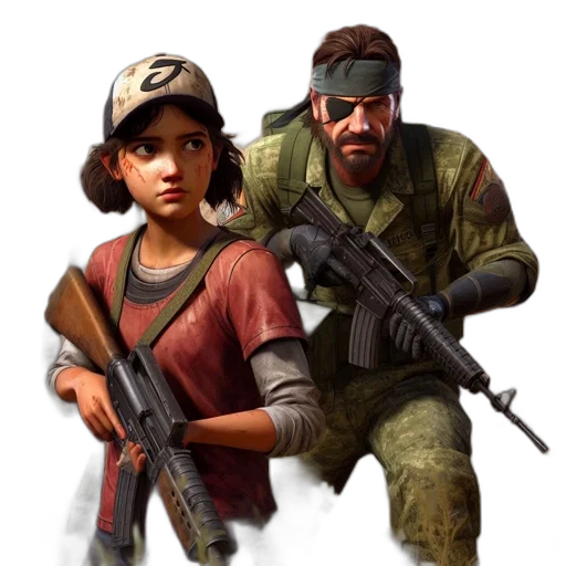 weapon, concept art, photorealistic, pixel art, 3d render, post-apocalyptic, setting, determined transparent PNG cut-out