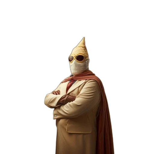 mask, staff, hat, crown, concept art, 3d render, fantasy art, pixel art transparent PNG cut-out