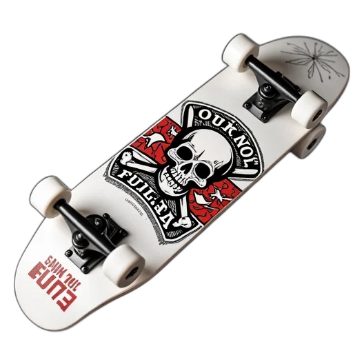 weapon, skateboard, black, white, graphic, design, featuring, stylized transparent PNG cut-out