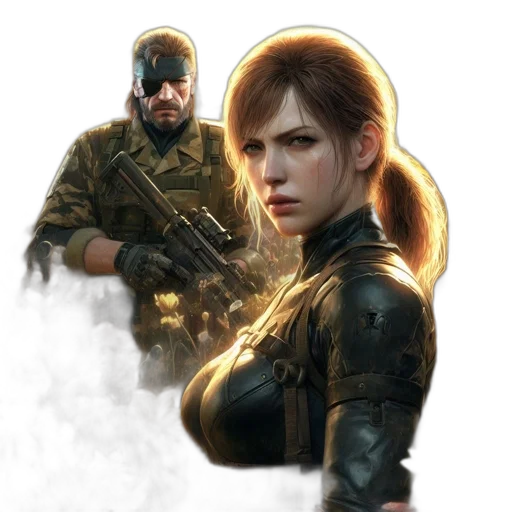 weapon, concept art, comic book art, fantasy art, photorealistic, two, individuals, one transparent PNG cut-out