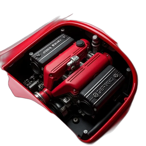 car, red, ferrari, engine transparent PNG cut-out