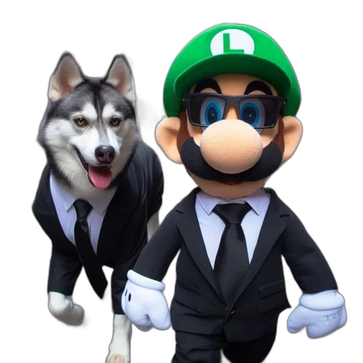 animal, staff, 3d render, concept art, pixel art, cartoon, monochrome, two transparent PNG cut-out