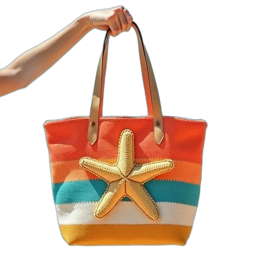 jewelry, 3d render, photorealistic, colorful, golden, neon, beach, bag transparent PNG cut-out