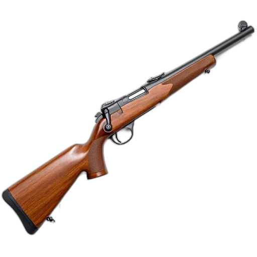 weapon, photorealistic, wooden, rifle, black, barrel, silver, trigger transparent PNG cut-out