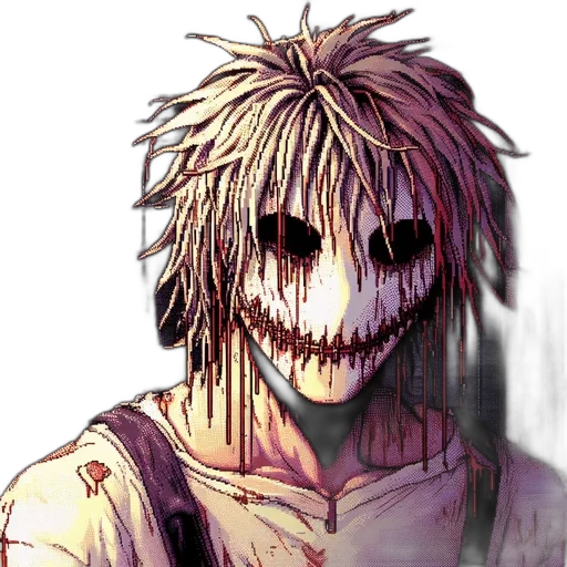 mask, face, creature, animal, pixel art, concept art, anime, comic book art transparent PNG cut-out