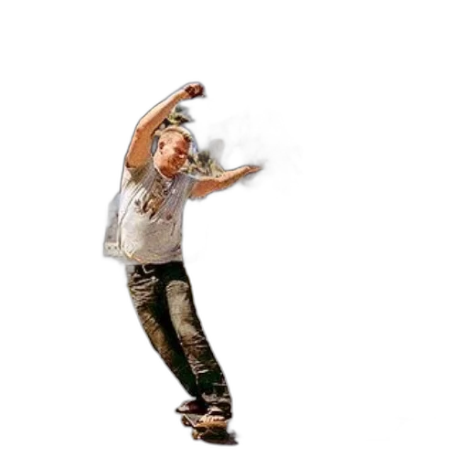 staff, photorealistic, 3d render, concept art, man, skateboards, while, holding transparent PNG cut-out