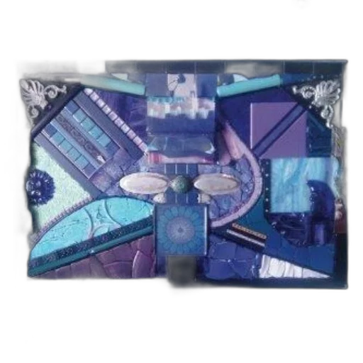 outer space, blue, book, cover, mosaic, design, featuring, purple transparent PNG cut-out
