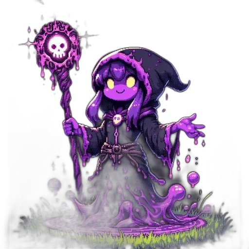 staff, creature, weapon, concept art, fantasy art, pixel art, comic book art, dark transparent PNG cut-out