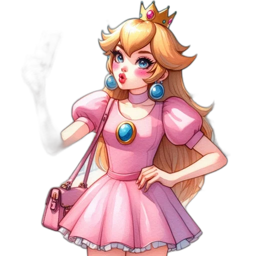 dress, crown, staff, jewelry, pixel art, concept art, fantasy art, anime transparent PNG cut-out