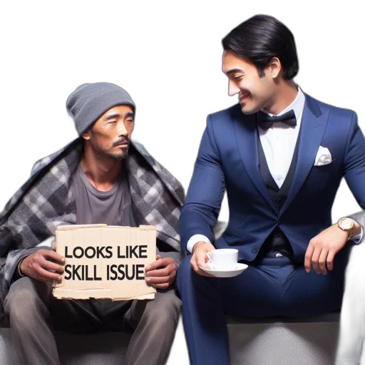photorealistic, two, men, converse, urban, setting, one, wears transparent PNG cut-out