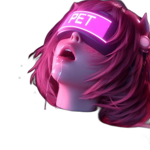 mask, face, weapon, robot, cyberpunk, vaporwave, 3d render, concept art transparent PNG cut-out