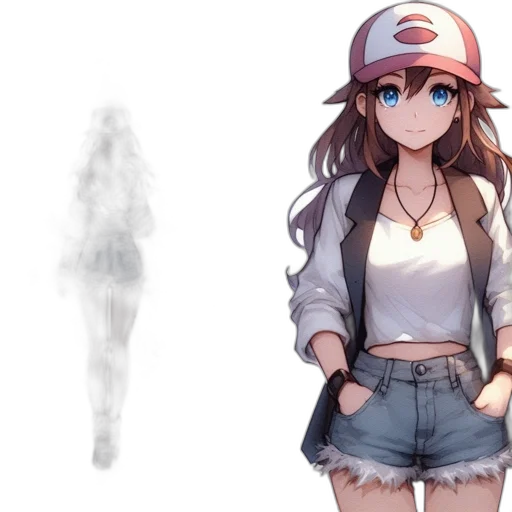 dress, hat, creature, robot, anime, concept art, pixel art, cartoon transparent PNG cut-out