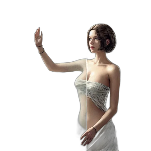 dress, jewelry, staff, photorealistic, 3d render, concept art, oil painting, open transparent PNG cut-out