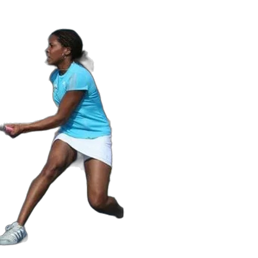 staff, woman, blue, shirt, white, skirt, playing, tennis transparent PNG cut-out