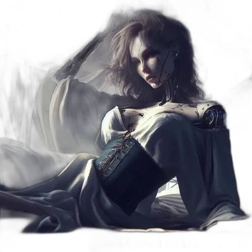 sword, dress, face, mask, fantasy art, concept art, photorealistic, comic book art transparent PNG cut-out
