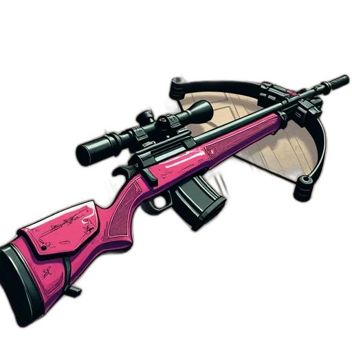 weapon, staff, concept art, 3d render, pixel art, detailed, illustration, crossbow transparent PNG cut-out
