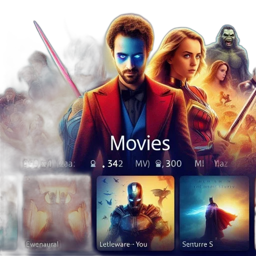 colorful, movie, player, interface, displays, cosmic, banner, superhero transparent PNG cut-out