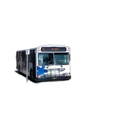 3d render, photorealistic, white, bus, blue, logo, parked, side transparent PNG cut-out
