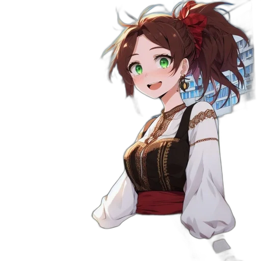 staff, dress, face, creature, anime, pixel art, cartoon, concept art transparent PNG cut-out