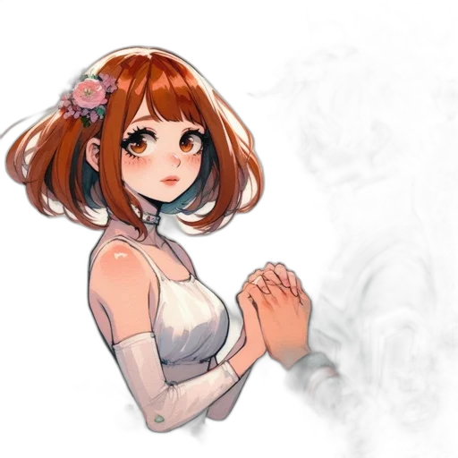 dress, creature, flower, mask, concept art, watercolor, anime, pixel art transparent PNG cut-out