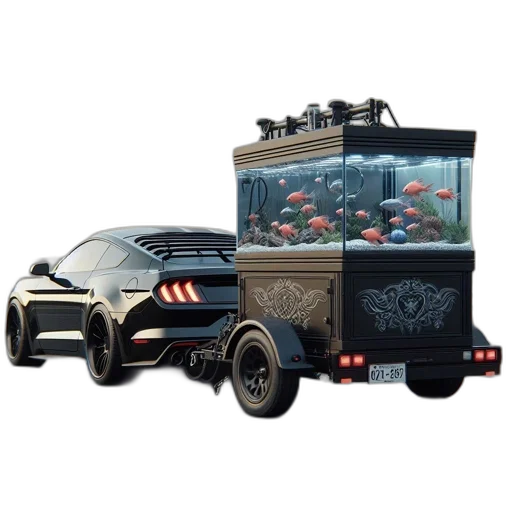 car, concept art, 3d render, underwater, futuristic, tows, transparent, aquarium transparent PNG cut-out