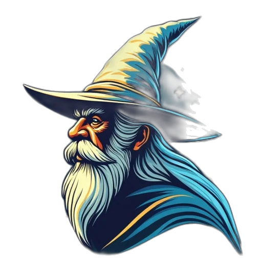 hat, dragon, staff, face transparent PNG cut-out