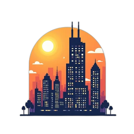 building, concept art, pixel art, cartoon transparent PNG cut-out