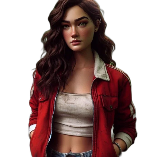 jacket, concept art, fantasy art, photorealistic, comic book art, red, image, presents transparent PNG cut-out