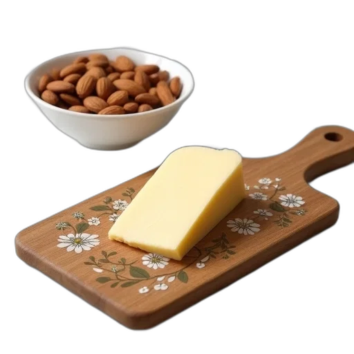 food, wooden, cutting, board, floral, design, placed, marble transparent PNG cut-out