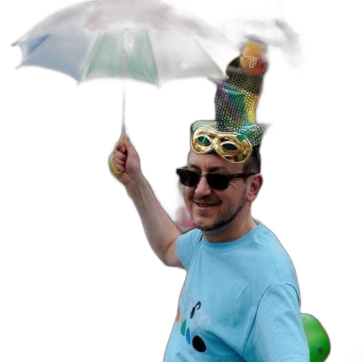 umbrella, hat, staff, creature, concept art, 3d render, photorealistic, rain transparent PNG cut-out