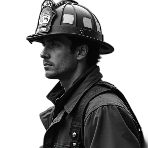 staff, hat, jacket, face transparent PNG cut-out