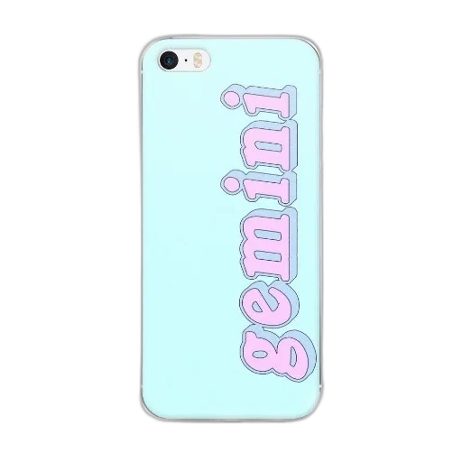 vaporwave, pastel, light, blue, iphone, case, word, gemini transparent PNG cut-out