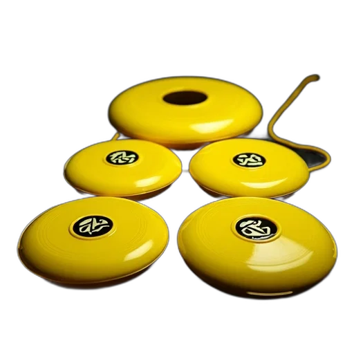 jewelry, food, furniture, 3d render, photorealistic, set, six, yellow transparent PNG cut-out