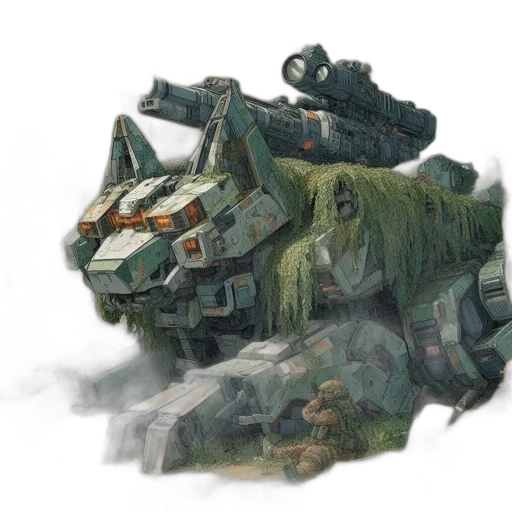 weapon, robot, dragon, concept art, fantasy art, 3d render, watercolor, fog transparent PNG cut-out