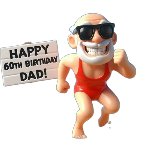 3d render, concept art, cartoon, pixel art, animated, character, likely, grandfather transparent PNG cut-out