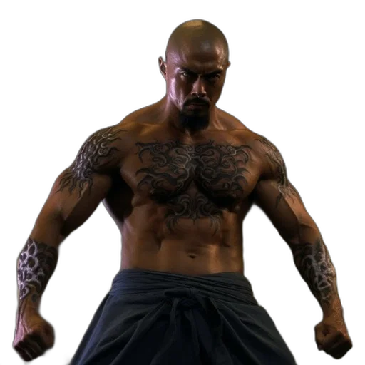 animal, weapon, photorealistic, concept art, 3d render, intense, man, shaved transparent PNG cut-out
