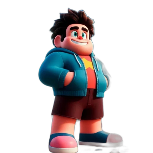 jacket, robot, creature, staff, 3d render, concept art, cartoon, pixel art transparent PNG cut-out