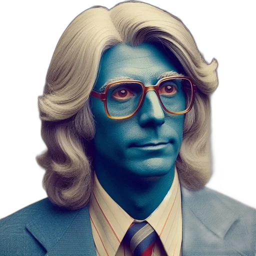 face, hair, mask, photorealistic, comic book art, cartoon, concept art, blue transparent PNG cut-out
