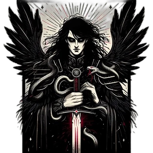 sword, staff, fantasy art, comic book art, pixel art, concept art, dark, red transparent PNG cut-out