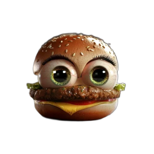 food, animal, creature, face, 3d render, photorealistic, concept art, pixel art transparent PNG cut-out