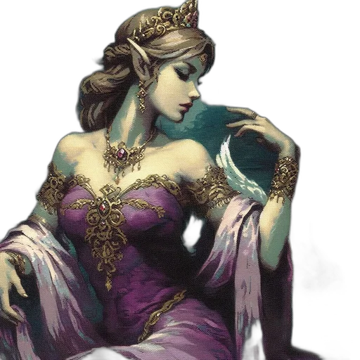 crown, dress, jewelry, fantasy art, concept art, watercolor, oil painting, pastel transparent PNG cut-out