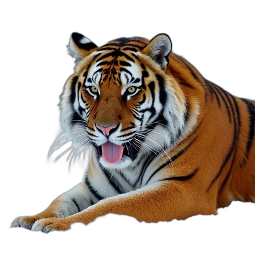 animal, creature, photorealistic, 3d render, oil painting, concept art, siberian, tiger transparent PNG cut-out