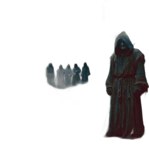 mask, creature, staff, weapon, concept art, 3d render, pixel art, fantasy art transparent PNG cut-out