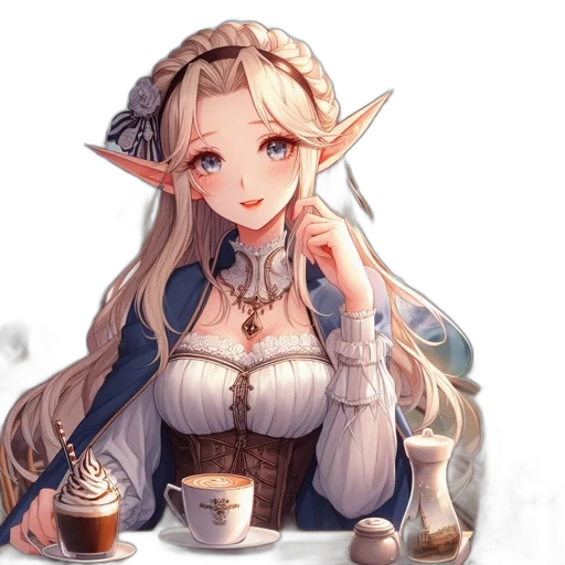 staff, dragon, dress, face, fantasy art, pixel art, concept art, anime transparent PNG cut-out