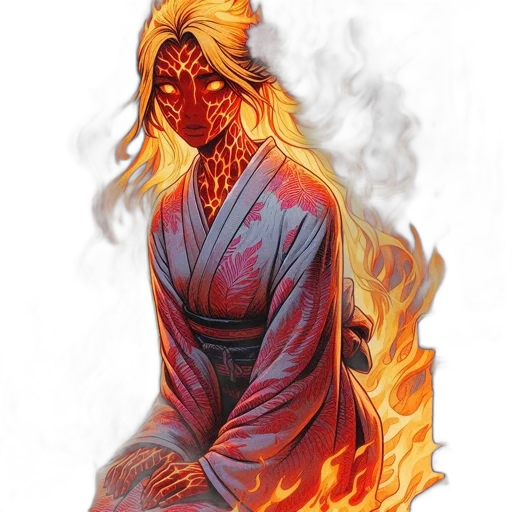 mask, face, dress, concept art, comic book art, fantasy art, watercolor, fire transparent PNG cut-out