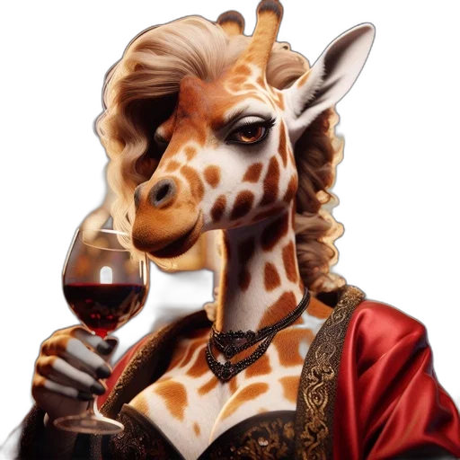 animal, staff, fantasy art, concept art, photorealistic, anthropomorphic, giraffe, dressed transparent PNG cut-out