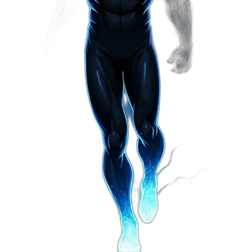 concept art, comic book art, fantasy art, 3d render, blue, dark, neon, monochrome transparent PNG cut-out